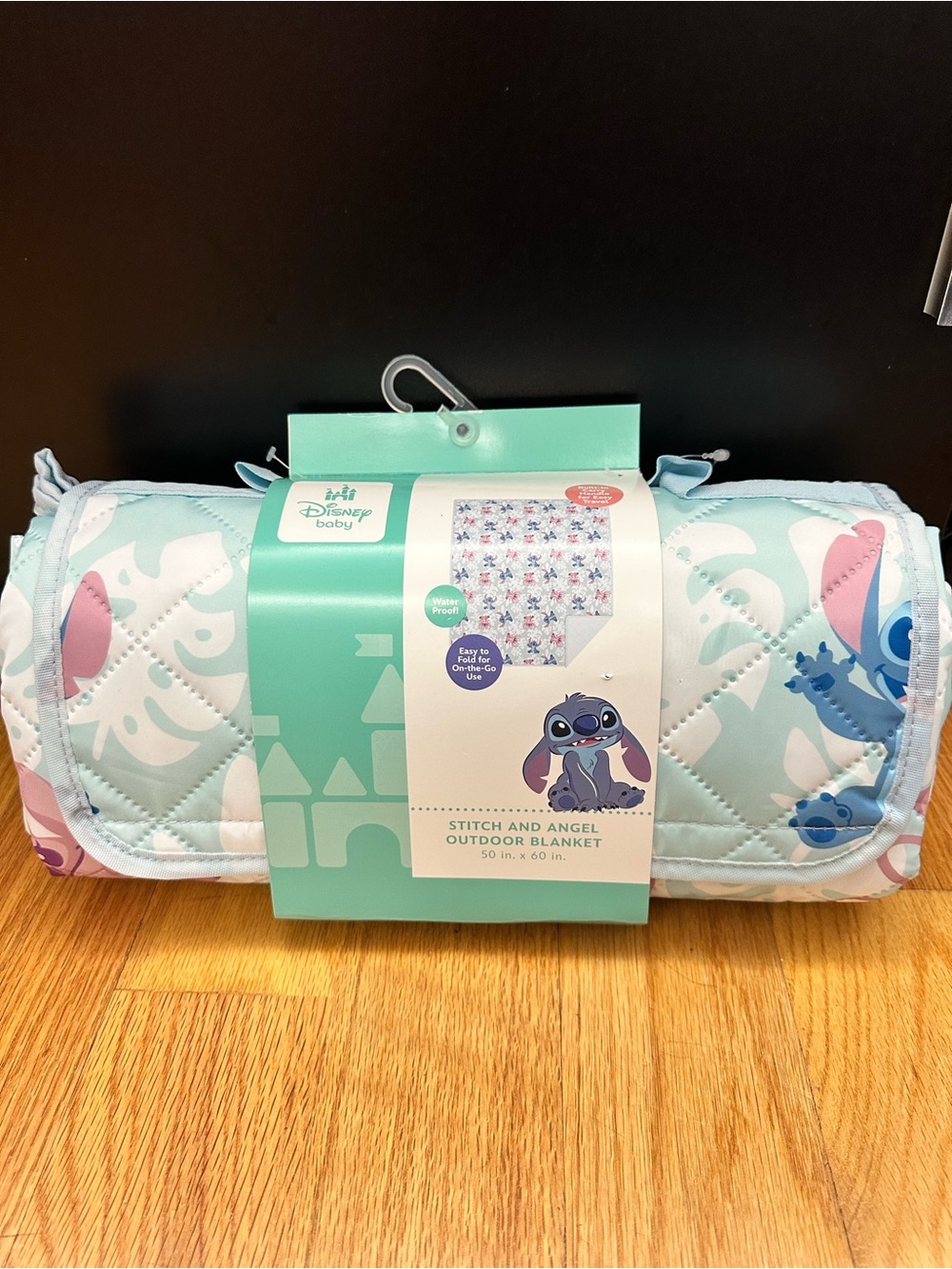 Disney Outdoor Blanket with Stitch & Angel - Teal, Pink, Blue